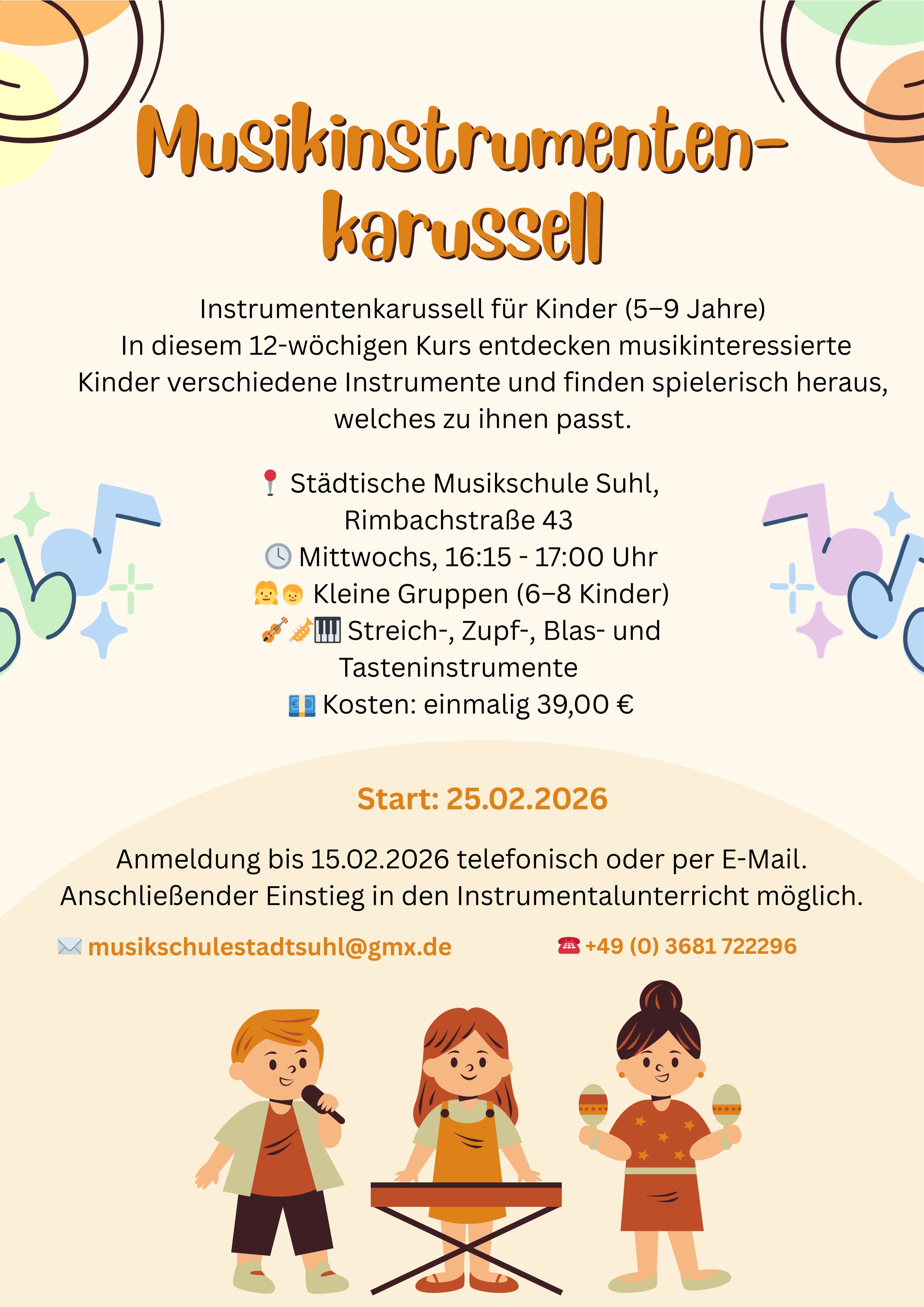 Musikinstrumentenkarussell Plakat